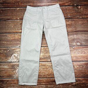 Sanctuary Standard Surplus Utility Pants Stone Khaki Flat Front Cropped Length